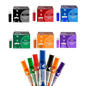 Kit 6 Pinceis Para Quadro Branco Recarregável + 72 Recargas