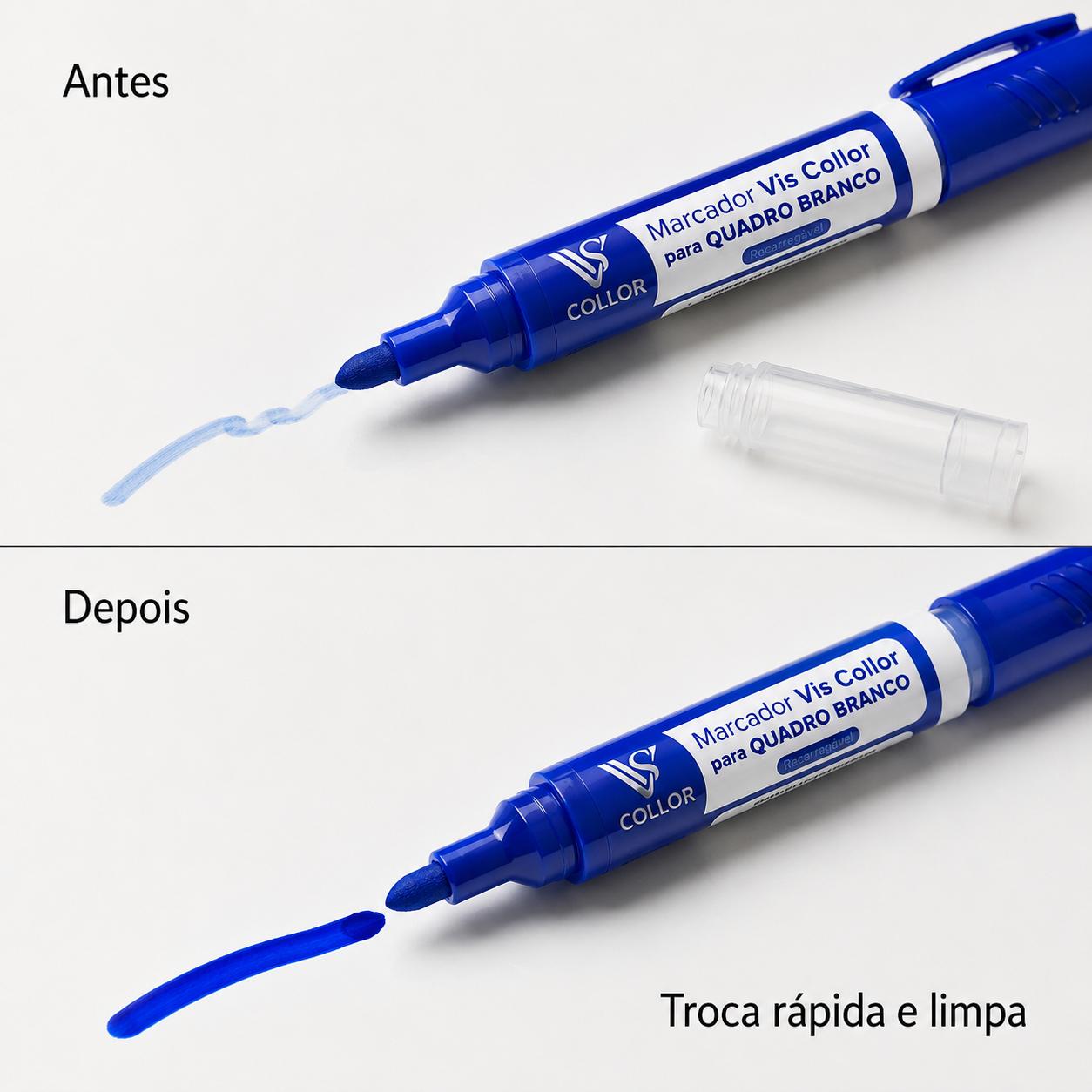 30 Recargas Refil  para pincel Marcador Canetão Pilot Board Master Quadro Branco Lousa - Não Mancha