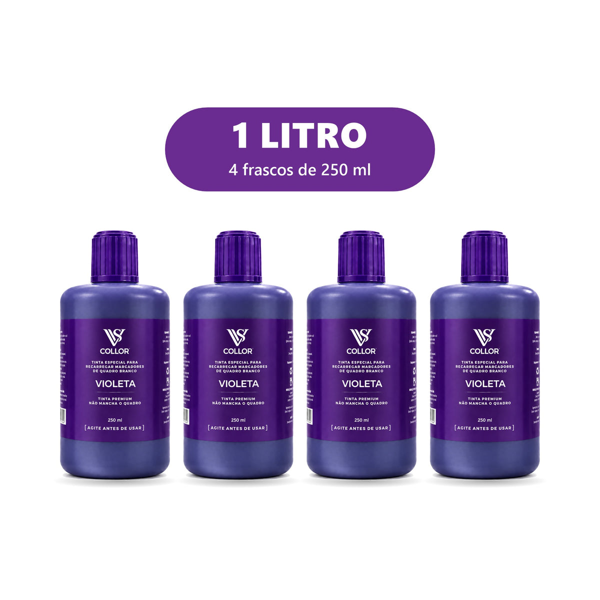 Tinta 1 litro Violeta - 4 frascos de 250 ml