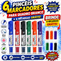 6 Pincel Marcador Canetão de Quadro de Escola Lousa + 6 Recargas Gratis